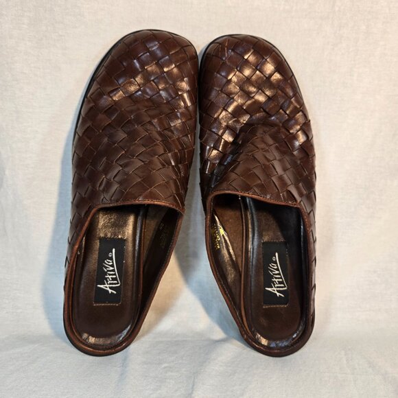 ARTIVIA LITES CRYSTAL Y2K Fairy Grunge Goth Brown Leather Heel Clog Mule Size 9M - Picture 10 of 16